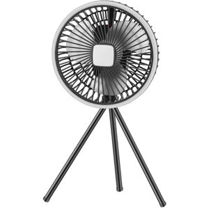 TLILY 10000mAh Camping Fan Rechargeable Desktop Portable Air Circulator Wireless Ceiling Electric with Power Tripod Gray