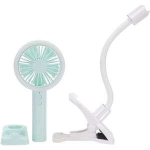 Tlily - 2In1 Portable usb Fan with led Light Cooler Mini Fans Handy Clip Small Desk Desktop usb Cooling Fan 3 Speed Adjustable with Base(Green)