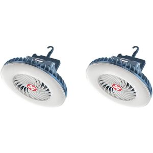 Tlily - 2X Portable Camping Fan with led usb Rechargeable Battery Operated Fan for Tent Car Emergency