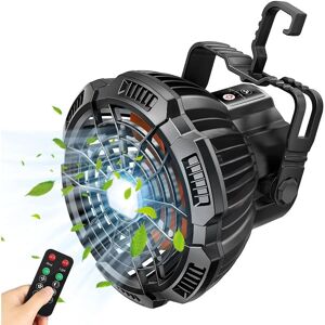 MEMKEY Quiet Fan 5200mAh, Portable Table Fan 180° Rotatable with led Light, Rechargeable usb Camping Fan, Remote Control, Hook, for