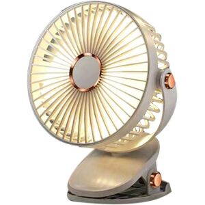 Tlily - 6 Inches Clip Fan 1200mAh usb Rechargeable Strong Wind Power Mini Silent Convenient Desktop Office Fan,White