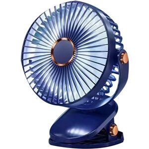 Tlily - 6 Inches Clip Fan Plug-in Usb Rechargeable Strong Wind Power Mini Mute Portable Desktop Office Fan,Blue