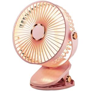 Tlily - 6 Inches Clip Fan Plug-in Usb Rechargeable Strong Wind Power Mini Mute Portable Desktop Office Fan,Pink