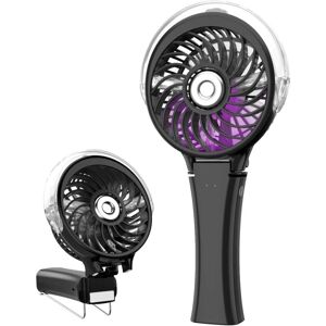 Tinor - Handheld Fan Misting Fan Mini usb Personal Portable Rechargeable Battery Operated Fan with Color Night Light for Office/Travel/Outdoor