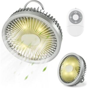 TINOR Mini Portable Hanging Fan, 180° Rotation Desk Fan with LED Lights, Convenient Magnetic Remote Control, 3 Quiet Speeds, USB Rechargeable for Home