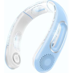 TLILY Neck Fan, Hands Free Bladeless Fans Portable Rechargeable, 360° Cooling for Travel, Outdoor Blue