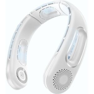 TLILY Neck Fan, Hands Free Bladeless Fans Portable Rechargeable, 360° Cooling for Travel, Outdoor White