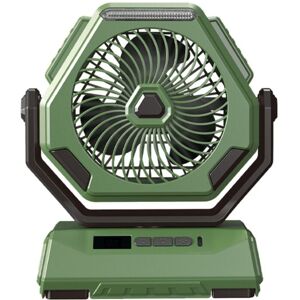 Tlily - Outdoor Camping Fan 6000MAh Rechargeable Ceiling Oscillating Portable Air Conditioner Cooler with Lighting-B