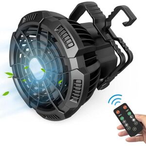 TLILY Portable Camping Fan Rechargeable,Battery Operated with LED Light,Remote Control Outdoor Cooling Tent