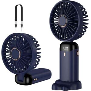 ZVD Portable Fan, USB Rechargeable Mini Handheld Fan, 5 Speed Small Pocket Fan with Base, Foldable Table Fan with 4200mAh Battery for Outdoor Office, 1