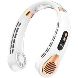 Tlily - Portable Mini Hanging Neck Fan Power Ventilador Bladeless Neckband Air Cooler usb Rechargeable Electric Fans White