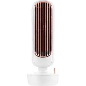 TLILY Portable USB Tower Type Bladeless Water Spray Mist Fan USB Handheld Retro Fan Cooling Air Conditioner Humidifier-White
