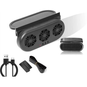 Tlily - Solar Powered Car Exhaust Fan 3 Head Electric Cooling usb Charging Window Ventilator Front Rear Seat Radiator a
