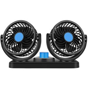 AlwaysH 12V Electric Car Cooling Fan 360° Rotating Double Heads Air Circulation Fan Manual Rotation 2 Speeds. (Black) AlwaysH 12V Electric Car Cooling Fan 360° Rotating Double Heads Air Circulation Fan Manual Rotation 2 Speeds. (Black)