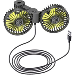 Alwaysh - 12V Dual Head Car Fan, Portable usb Vehicle Fan, Quiet Cooling Backseat Fan, 3 Adjustable Speeds, 360° Rotation Alwaysh - 12V Dual Head Car Fan, Portable usb Vehicle Fan, Quiet Cooling Backseat Fan, 3 Adjustable Speeds, 360° Rotation