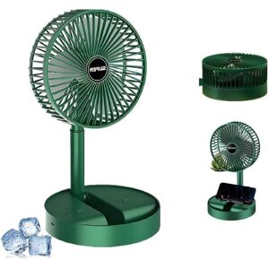 Alwaysh - Portable Folding Fan, Rechargeable usb Stand Fan, 3 Speeds, 1200mAh, Battery Operated Fan for Home, Camping, Outdoor and Office, 17cm Green Alwaysh - Portable Folding Fan, Rechargeable usb Stand Fan, 3 Speeds, 1200mAh, Battery Operated Fan for Home, Camping, Outdoor and Office, 17cm Green