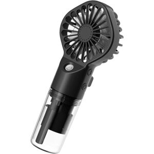 Csparkv - Portable Misting Fan, Mini Transparent Mist Spray Fan, usb Rechargeable Mist Maker with 4 Speeds for Home, Office, Outdoor, Travel, Black Csparkv - Portable Misting Fan, Mini Transparent Mist Spray Fan, usb Rechargeable Mist Maker with 4 Speeds for Home, Office, Outdoor, Travel, Black