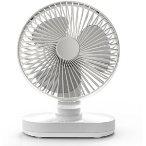Aougo - Desk Fan, Auto Oscillating Quiet Battery Fan 16.5CM, 4 Speeds Table Cooling, 4000mAh usb Rechargeable Battery Operated, Silver Aougo - Desk Fan, Auto Oscillating Quiet Battery Fan 16.5CM, 4 Speeds Table Cooling, 4000mAh usb Rechargeable Battery Operated, Silver