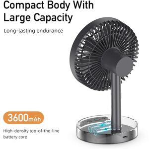TLILY Digital Display Office Mini Desktop Night Light Electric Fan Black TLILY Digital Display Office Mini Desktop Night Light Electric Fan Black