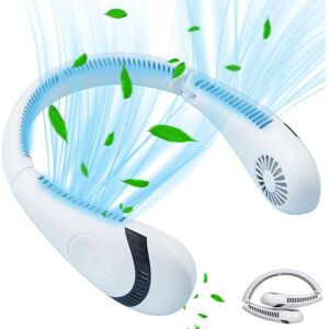 COZEVDNT Portable Neck Fan, usb Fan 5000mAh Bladeless Quiet Work 16h Max Person Necklace Neck Fan Cooler Rechargeable 3 Speeds (Folding-nature white) COZEVDNT Portable Neck Fan, usb Fan 5000mAh Bladeless Quiet Work 16h Max Person Necklace Neck Fan Cooler Rechargeable 3 Speeds (Folding-nature white)
