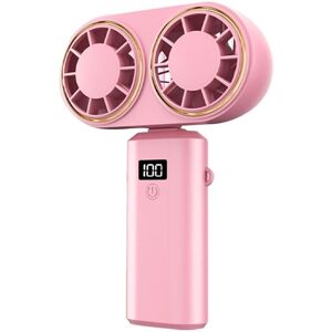 Tlily - Handheld Fan usb Charging Cooler Dual Digital Display Pink Tlily - Handheld Fan usb Charging Cooler Dual Digital Display Pink