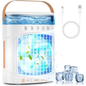 SJQKA In 1 Portable Air Conditioner with 700ml Water Tank, 2 Speeds and 7 led Light Colors - Mini Evaporative Air Conditioner for Camping, Office, Bedroom, SJQKA In 1 Portable Air Conditioner with 700ml Water Tank, 2 Speeds and 7 led Light Colors - Mini Evaporative Air Conditioner for Camping, Office, Bedroom,