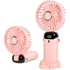 BEIJIYI Mini Portable USB Desk Fan, Small Table Fan with 5 Speeds and 3000mAh USB Battery, Foldable Electric Fan for Travel, Office, Home (Pink) BEIJIYI Mini Portable USB Desk Fan, Small Table Fan with 5 Speeds and 3000mAh USB Battery, Foldable Electric Fan for Travel, Office, Home (Pink)