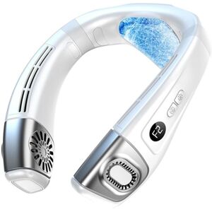 Tlily - Neck Air Conditioner Fans That Blow Cold Air Cooling Device Wearable Fan,5200mAh Battery Rechargeable Personal Fan-White Tlily - Neck Air Conditioner Fans That Blow Cold Air Cooling Device Wearable Fan,5200mAh Battery Rechargeable Personal Fan-White