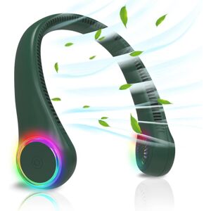 CYSLMUK Neck Fan, Portable Fan, Mini usb Fan, Bladeless Fan, Powerful and Quiet Fan with 4000 mAh Battery 3 Speeds for Outdoor Camping Office Room, Green CYSLMUK Neck Fan, Portable Fan, Mini usb Fan, Bladeless Fan, Powerful and Quiet Fan with 4000 mAh Battery 3 Speeds for Outdoor Camping Office Room, Green