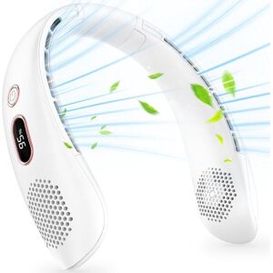 CYSLMUK Neck Fan, Portable usb Bladeless Neck Fan Quiet with 360° Airflow, 3 Speeds Rechargeable Mini Personal Fan for Office Home Travel Outdoor (White) CYSLMUK Neck Fan, Portable usb Bladeless Neck Fan Quiet with 360° Airflow, 3 Speeds Rechargeable Mini Personal Fan for Office Home Travel Outdoor (White)