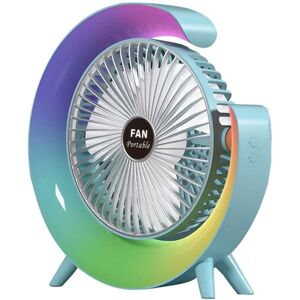 Tlily - Portable Fan usb Rechargeable led 7 Colors Electric 180°Adjustable Camping Fans 3 Speeds Mini Desktop Blue Tlily - Portable Fan usb Rechargeable led 7 Colors Electric 180°Adjustable Camping Fans 3 Speeds Mini Desktop Blue