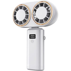 Tlily - Portable Handheld Fan usb Charging Cooler Dual Digital Display Rechargeable Battery White Tlily - Portable Handheld Fan usb Charging Cooler Dual Digital Display Rechargeable Battery White