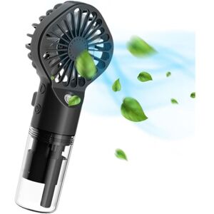 Cyslmuk - Portable Misting Fan, Mini Transparent Mist Spray Fan, usb Rechargeable Mist Maker with 4 Speeds for Home, Office, Outdoor, Travel, Black Cyslmuk - Portable Misting Fan, Mini Transparent Mist Spray Fan, usb Rechargeable Mist Maker with 4 Speeds for Home, Office, Outdoor, Travel, Black