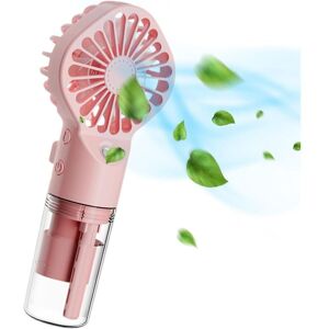 Cyslmuk - Portable Misting Fan, Mini Transparent Mist Spray Fan, usb Rechargeable Mist Maker with 4 Speeds for Home, Office, Outdoor, Travel, Pink Cyslmuk - Portable Misting Fan, Mini Transparent Mist Spray Fan, usb Rechargeable Mist Maker with 4 Speeds for Home, Office, Outdoor, Travel, Pink