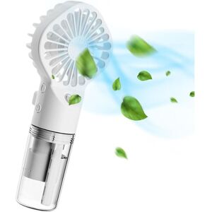 Cyslmuk - Portable Misting Fan, Mini Transparent Mist Spray Fan, usb Rechargeable Mist Maker with 4 Speeds for Home, Office, Outdoor, Travel, White Cyslmuk - Portable Misting Fan, Mini Transparent Mist Spray Fan, usb Rechargeable Mist Maker with 4 Speeds for Home, Office, Outdoor, Travel, White