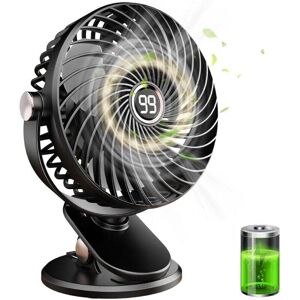 SJQKA Table Fan, Mini Quiet usb Fan with lcd Display, Small Portable Rechargeable Fan, 5 Speeds, 720° Rotation, Clip Fan for Office, Home and Camping SJQKA Table Fan, Mini Quiet usb Fan with lcd Display, Small Portable Rechargeable Fan, 5 Speeds, 720° Rotation, Clip Fan for Office, Home and Camping