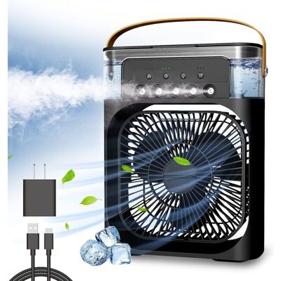 SJQKA Personal Air Cooler, Portable Air Conditioner, Mini Evaporative Cooler with 7 Color led Light, 1/2/3H Timer, 3 Wind Speeds & 3 Spray Modes for Your SJQKA Personal Air Cooler, Portable Air Conditioner, Mini Evaporative Cooler with 7 Color led Light, 1/2/3H Timer, 3 Wind Speeds & 3 Spray Modes for Your