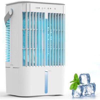 WOIYIC Portable 1200ml Air Conditioner, Evaporative Air Cooler, 120° Oscillating Fan, 3 Speeds And 2/4h Timer For Home, Office, Bedroom WOIYIC Portable 1200ml Air Conditioner, Evaporative Air Cooler, 120° Oscillating Fan, 3 Speeds And 2/4h Timer For Home, Office, Bedroom