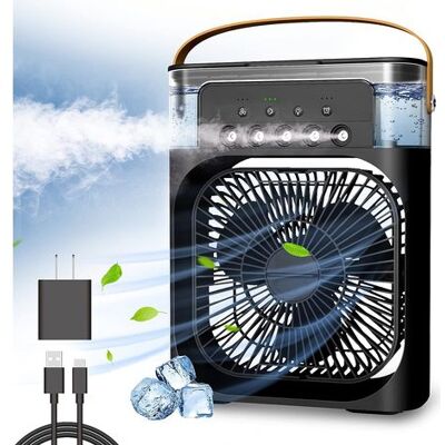 OEM Personal Air Cooler, Portable Air Conditioner Fan, Mini Evaporative Air Cooler With 7-color Led Light, 1/2/3-hour Timer, 3 Fan Speeds And 3 Misting Modes OEM Personal Air Cooler, Portable Air Conditioner Fan, Mini Evaporative Air Cooler With 7-color Led Light, 1/2/3-hour Timer, 3 Fan Speeds And 3 Misting Modes