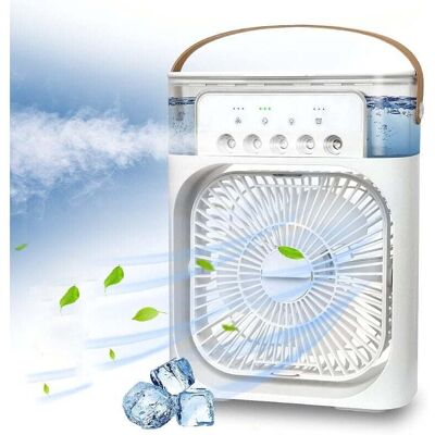 SJQKA Portable Air Conditioner, Mini Evaporative Air Cooler with 7 Color led Light, 1/2/3 Hour Timer, 3 Wind Speeds & 3 Spray Modes for Your Desk, SJQKA Portable Air Conditioner, Mini Evaporative Air Cooler with 7 Color led Light, 1/2/3 Hour Timer, 3 Wind Speeds & 3 Spray Modes for Your Desk,