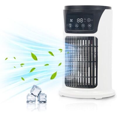 SJQKA Portable Air Conditioner, Mini Personal Air Cooler, 6 Speeds Desk Fan, 7 Color led Light with Timer Function for Personal Use SJQKA Portable Air Conditioner, Mini Personal Air Cooler, 6 Speeds Desk Fan, 7 Color led Light with Timer Function for Personal Use