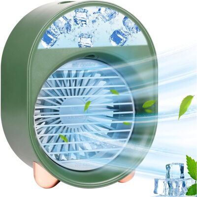 AOUGO Portable Air Conditioner, Personal Air Cooler, Portable Mini Air Cooler, Portable Personal Air Conditioner Fan, Mobile Cooler, 3 Speeds (Green) AOUGO Portable Air Conditioner, Personal Air Cooler, Portable Mini Air Cooler, Portable Personal Air Conditioner Fan, Mobile Cooler, 3 Speeds (Green)