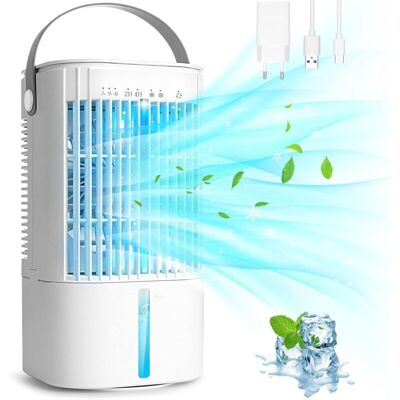 WOIYIC Portable Air Conditioner, Quiet Mobile Air Conditioner, Air Cooler, with 900ML Water Tank, 3 Speeds, 7 LED Lights, 2 Spray Modes, 2/4H Timer, for WOIYIC Portable Air Conditioner, Quiet Mobile Air Conditioner, Air Cooler, with 900ML Water Tank, 3 Speeds, 7 LED Lights, 2 Spray Modes, 2/4H Timer, for