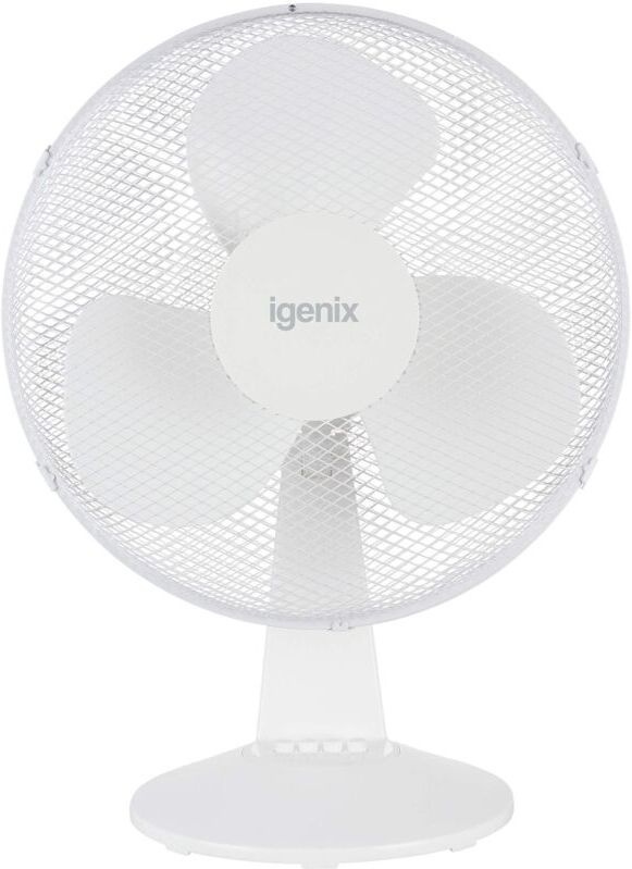 16 Inch Desk Fan, 3 Speeds, White - DF1610 - Igenix