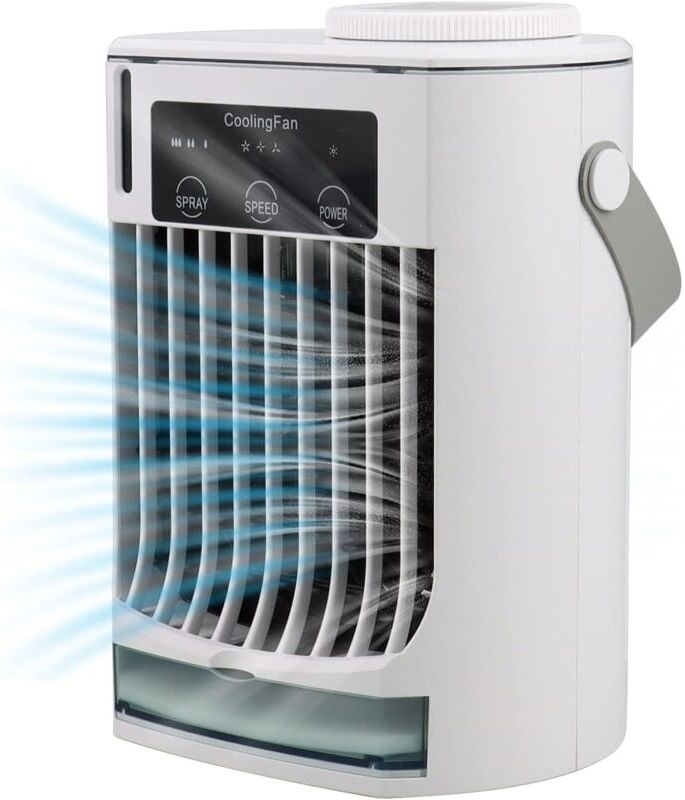 TONCHEAN Portable ac Fan, Mini usb Personal Air Conditioner Fan with 3 Speeds, Desk Air Cooler with Touch Screen, for Room, Tent, Bedroom, Car, rv and Camping
