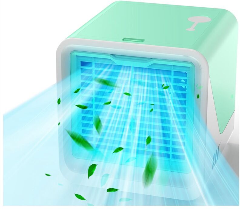 Tlily - Portable Air Conditioning Fan 3-In-1 Humidified Mist 7Color Light Cooler Personal Conditioner Desk