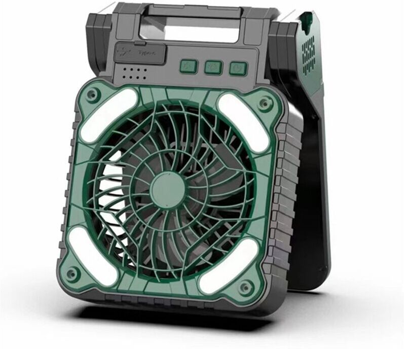 Tlily - Solar Powered Camping Fan with led Lantern 4 Speeds 90° Folding Portable Desk for Outdoor Travel Tent Personal Fan-A