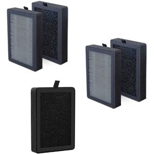TLILY 5Pcs Air Purifier Replacement for -H128- Pre H13 True hepa Activated Carbon Filter 3Stage Filtration