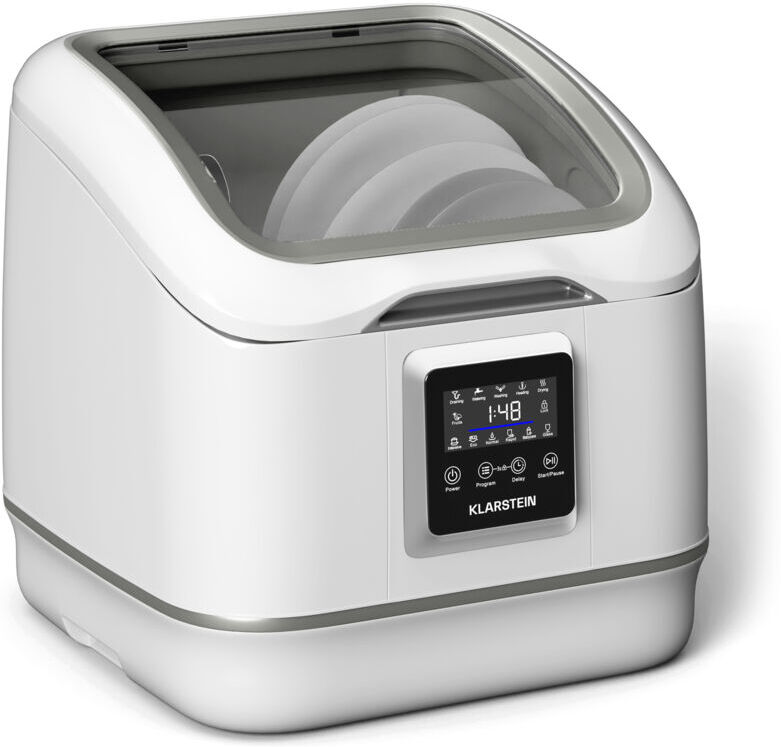 Klarstein - SilentScrub Tabletop Dishwasher - Compact & Portable Countertop Dishwasher with 3 Place Settings, 7 Wash Programs, Digital Touchscreen,