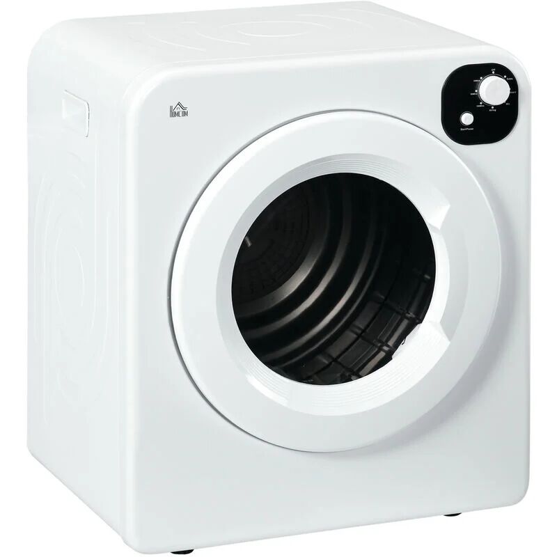 6kg Vented Tumble Dryer with 7 Dry Programmers for Small Spaces White - White - Homcom